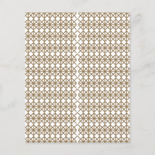 Prospectus 11,4 Cm X 14,2 Cm un motif géométrique blanc et or