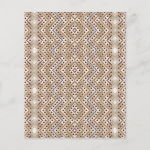Prospectus 11,4 Cm X 14,2 Cm Un tapis marron affichant un design symétrique