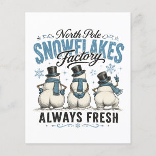 Prospectus 11,4 Cm X 14,2 Cm Usine de flocons de neige du Pôle Nord Noël