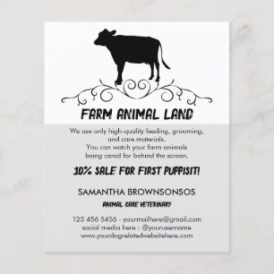 Prospectus 11,4 Cm X 14,2 Cm Vache des services vétérinaires pour animaux de fe