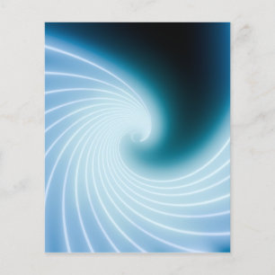 Prospectus 11,4 Cm X 14,2 Cm Vague d'art en ligne néon bleu lumineux