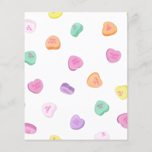 Prospectus 11,4 Cm X 14,2 Cm Valentines Day Candy Hearts Motif