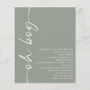 Prospectus 11,4 Cm X 14,2 Cm Valeur Script Oh Boy Sage Baby shower