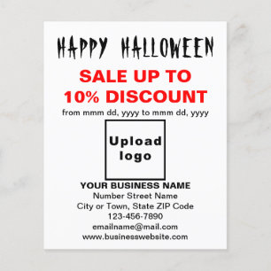 Prospectus 11,4 Cm X 14,2 Cm Vente d'Halloween d'affaires sur prospectus blanc