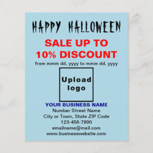 Prospectus 11,4 Cm X 14,2 Cm Vente d'Halloween d'affaires sur prospectus bleu c