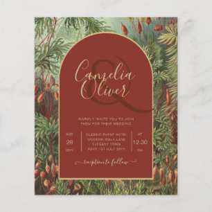 Prospectus 11,4 Cm X 14,2 Cm Vintage Botanique Terracotta Florals Arch MARIAGE