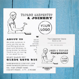 Prospectus 11,4 Cm X 14,2 Cm Vintage, menuiserie, charpentier publicitaire