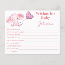 Vœux pour bébé | Éléphant bébé | Carte de Baby Sho