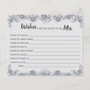Prospectus 11,4 Cm X 14,2 Cm Vœux pour la future Mme carte de douche de mariage