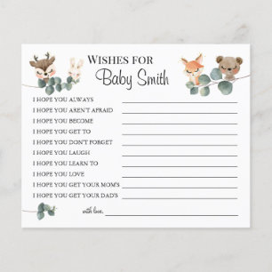 Prospectus 11,4 Cm X 14,2 Cm Voeux pour la nouvelle carte de baby shower bois B