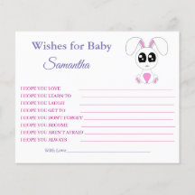 Voeux pour un bébé, Lapin, carte baby shower