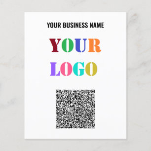 Prospectus 11,4 Cm X 14,2 Cm Vos dépliants publicitaires avec logo et code QR p