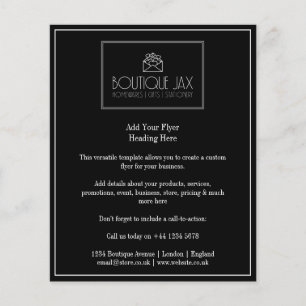 Prospectus 11,4 Cm X 14,2 Cm Votre marque et logo simple Flyer noir