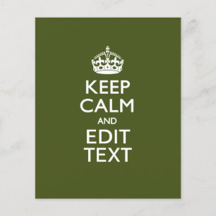 Prospectus 11,4 Cm X 14,2 Cm Votre texte Gardez votre calme sur décoration vert