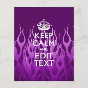 Prospectus 11,4 Cm X 14,2 Cm Votre texte sur Garder le calme sur Purple Racing 
