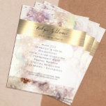 Prospectus 11,4 Cm X 14,2 Cm Watercolor and Gold Foil Flyer<br><div class="desc">elegant beauty salon flyer</div>