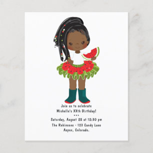 Prospectus 11,4 Cm X 14,2 Cm Watermelon Tutu American Black Girl Birthday Party