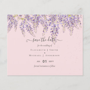Prospectus 11,4 Cm X 14,2 Cm Wisteria Dusty Mariage rose Dates de sauvegarde BU