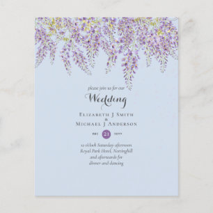 Prospectus 11,4 Cm X 14,2 Cm Wisteria Floral Garden Lavande Mariage Dusty Blue