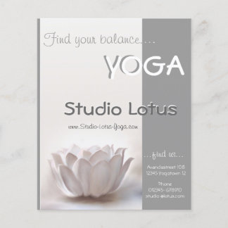 Prospectus 11,4 Cm X 14,2 Cm Yoga studio lotus merchandising flyer