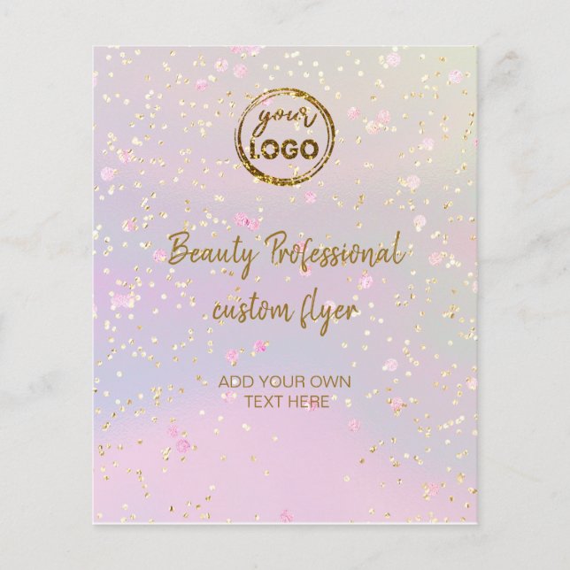 Prospectus 11,4 Cm X 14,2 Cm your logo on faux glitter (Devant)