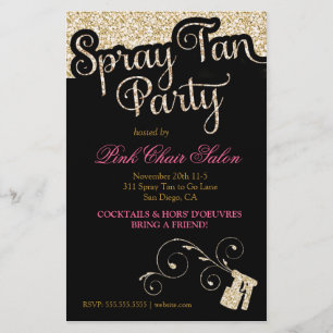 Prospectus 14 Cm X 21,6 Cm 311 Spray Tan Party Flyer Or Faux Sparkle