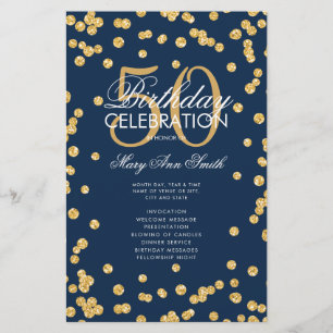 Prospectus 14 Cm X 21,6 Cm 50e fête d'anniversaire Programme Gold Parties sci