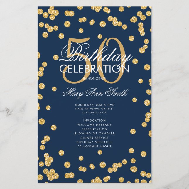 Prospectus 14 Cm X 21,6 Cm 50e fête d'anniversaire Programme Gold Parties sci (Devant)