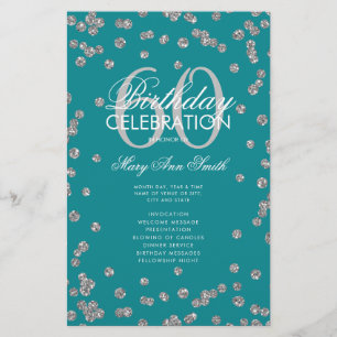 Prospectus 14 Cm X 21,6 Cm 60e Anniversaire Programme Parties scintillant d'a