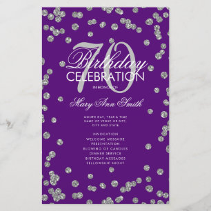 Prospectus 14 Cm X 21,6 Cm 70e Anniversaire Programme Parties scintillant Arg