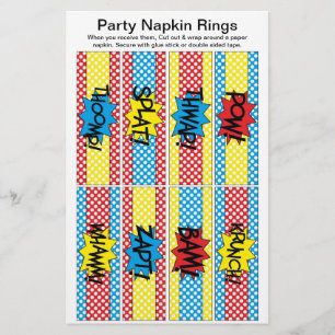 Prospectus 14 Cm X 21,6 Cm 8 par feuille Carton Super Hero Papier Napkin Cerc