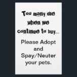 Prospectus 14 Cm X 21,6 Cm Adopter Stériliser Castrer Dépliant<br><div class="desc">Trop meurent... Adoptez, stérilisez et castrez les prospectus : La surpopulation des animaux de compagnie est un problème grave dans le monde entier. Est-ce que ça vous brise le cœur de voir des chiens, des chats et d'autres animaux élevés et vendus dans les animaleries alors qu'il y a tant d'animaux...</div>