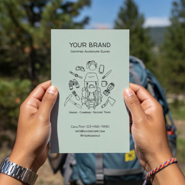 Prospectus 14 Cm X 21,6 Cm Adventure Guides Hiking & Camping Flyer with QR (Créateur téléchargé)