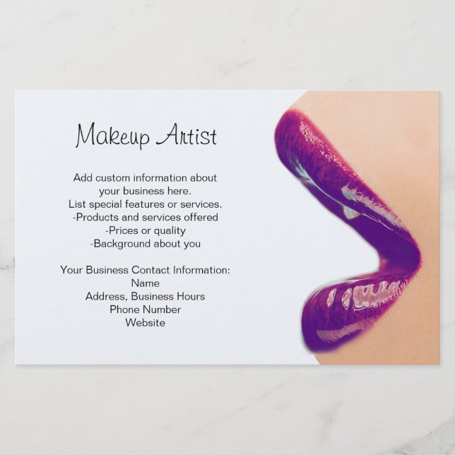 Prospectus 14 Cm X 21,6 Cm Affiche d'artiste maquilleuse (Devant)