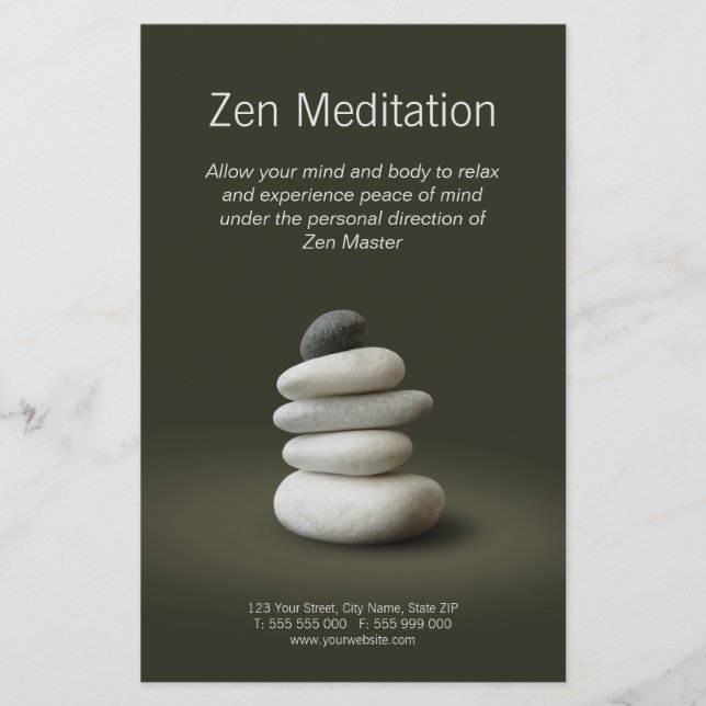 Prospectus 14 Cm X 21,6 Cm Affiche Zen Stones (Devant)