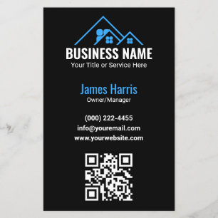 Prospectus 14 Cm X 21,6 Cm Agent Immobilier Logo Maison Bleue
