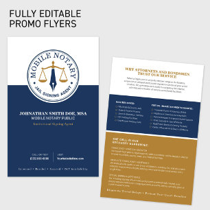Prospectus 14 Cm X 21,6 Cm Agent notaire public mobile de signature Legal nav