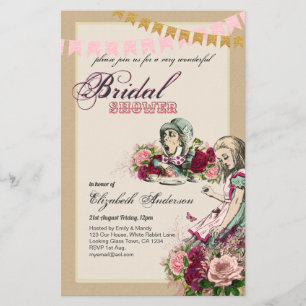 Prospectus 14 Cm X 21,6 Cm Alice au pays des merveilles Fête des mariées Invi