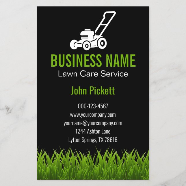 Prospectus 14 Cm X 21,6 Cm Aménagement paysager pour l'entretien de la pelous (Devant)