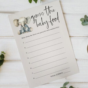 Prospectus 14 Cm X 21,6 Cm Animaux vintages Baby shower Guess Baby Food Game