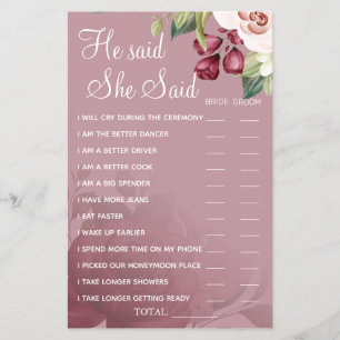 Prospectus 14 Cm X 21,6 Cm Aquarelle Il a dit She Said