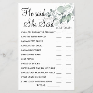 Prospectus 14 Cm X 21,6 Cm Aquarelle Il a dit She Said