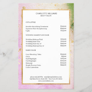 Prospectus 14 Cm X 21,6 Cm Aquarelle moderne Grün Rose Gold