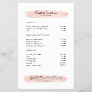 Prospectus 14 Cm X 21,6 Cm Aquarelle simple rose