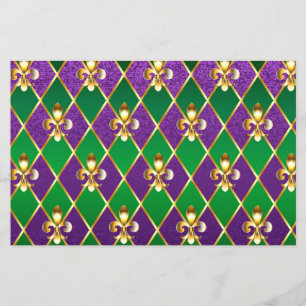 Prospectus 14 Cm X 21,6 Cm Arrière - plan de bijoux Mardi Gras
