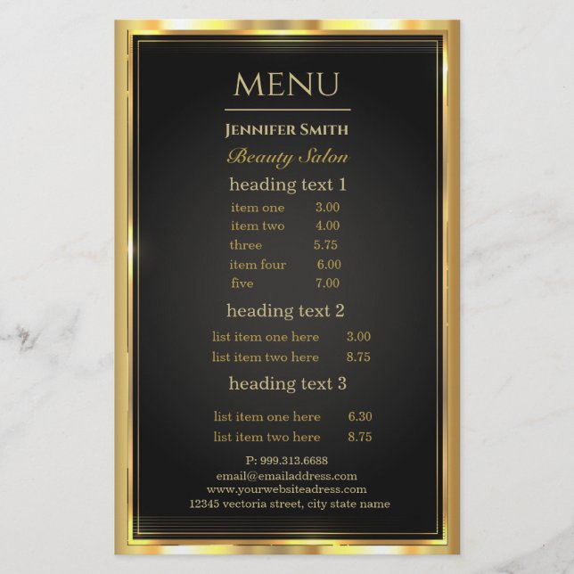 Prospectus 14 Cm X 21,6 Cm Artiste de Maquillage Black Gold flyer (Devant)