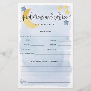 Prospectus 14 Cm X 21,6 Cm Au-Dessus De La Lune, Carte Papier Blue Baby Predi