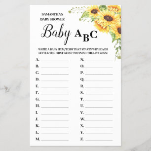 Prospectus 14 Cm X 21,6 Cm Baby ABC anglais espagnol baby shower carte de jeu