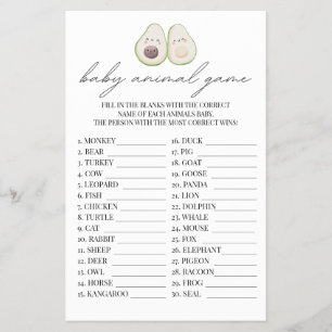 Prospectus 14 Cm X 21,6 Cm Baby Animal Game Avocado Saint Guacamole Douche