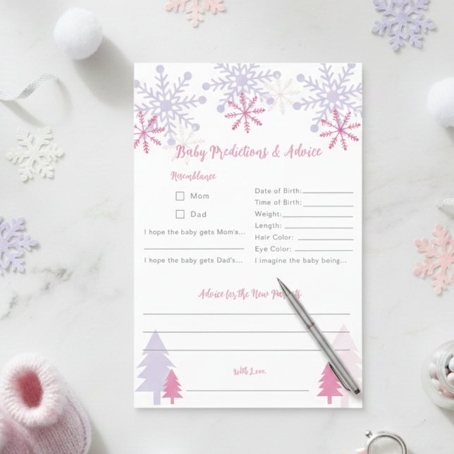 Prospectus 14 Cm X 21,6 Cm Baby shower à neige Prévisions hivernales Conseils (Créateur téléchargé)